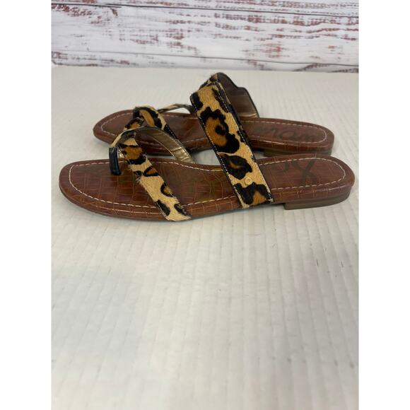 Sam Edelman Bernice Cow Hair Leopard Print Slide Sandals Size 8M - Picture 8 of 14